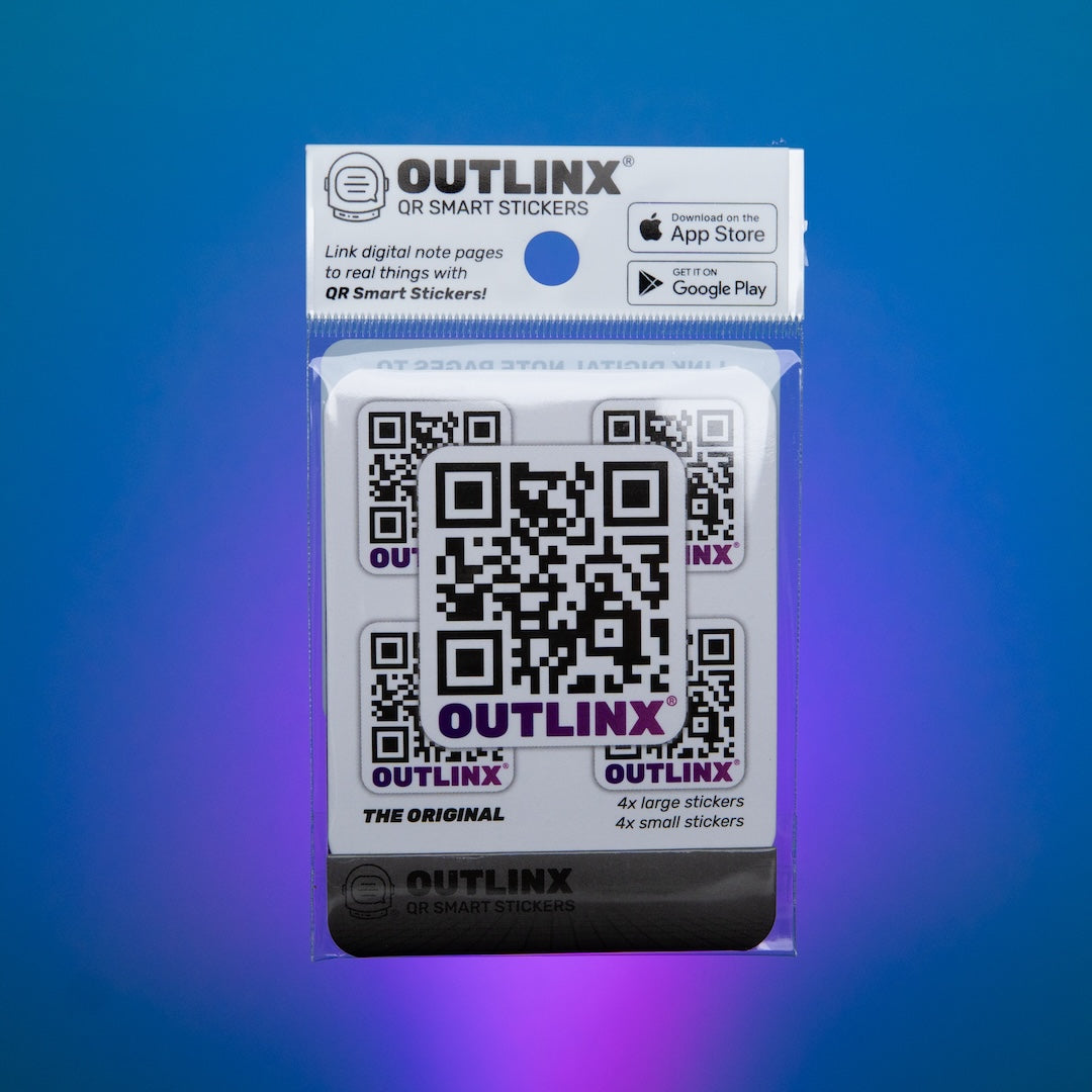 Outlinx The Original QR Smart Sticker Pack, 8 stickers