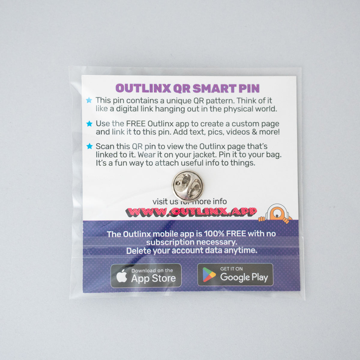 Outlinx QR Smart Pin - Blackout